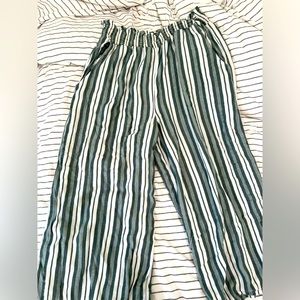 Striped culotte pants